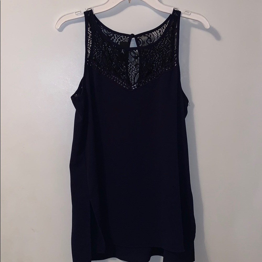 Navy blue lacy tang top
